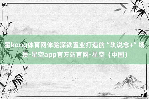 星kong体育网体验深铁置业打造的“轨说念+”场景-星空app官方站官网-星空（中国）