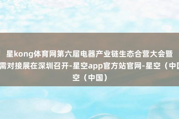 星kong体育网第六届电器产业链生态合营大会暨供需对接展在深圳召开-星空app官方站官网-星空（中国）