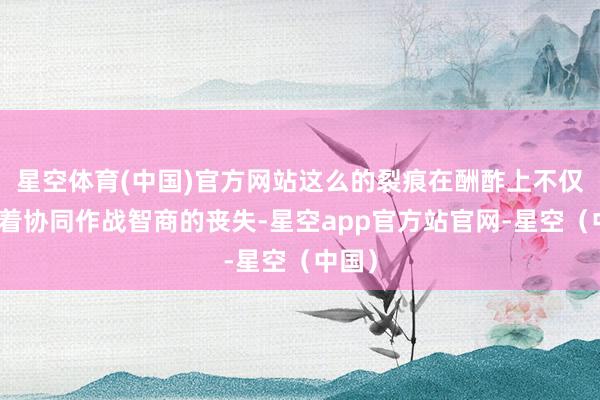 星空体育(中国)官方网站这么的裂痕在酬酢上不仅意味着协同作战智商的丧失-星空app官方站官网-星空(中国)